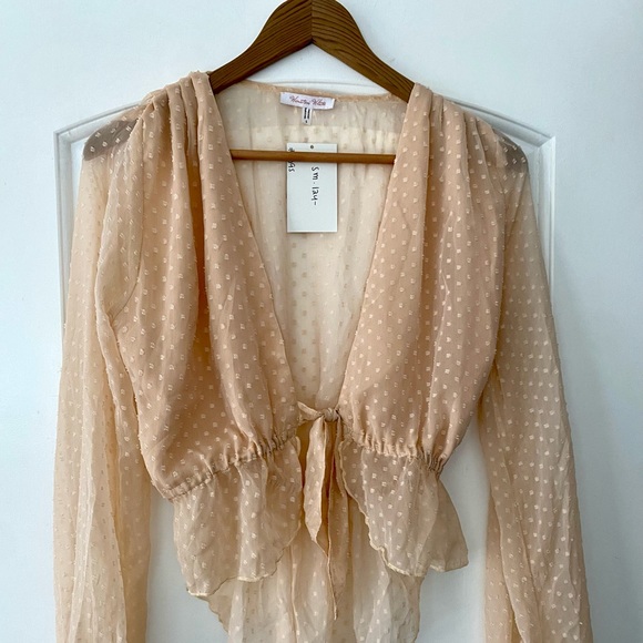 Winston White Tops - Nude Sheer Romantic Blouse